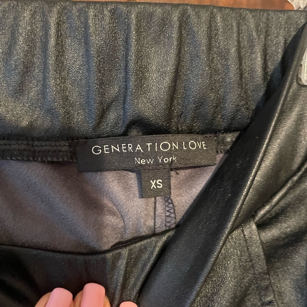 Generation Love Faux Black Leather Joggers XS
